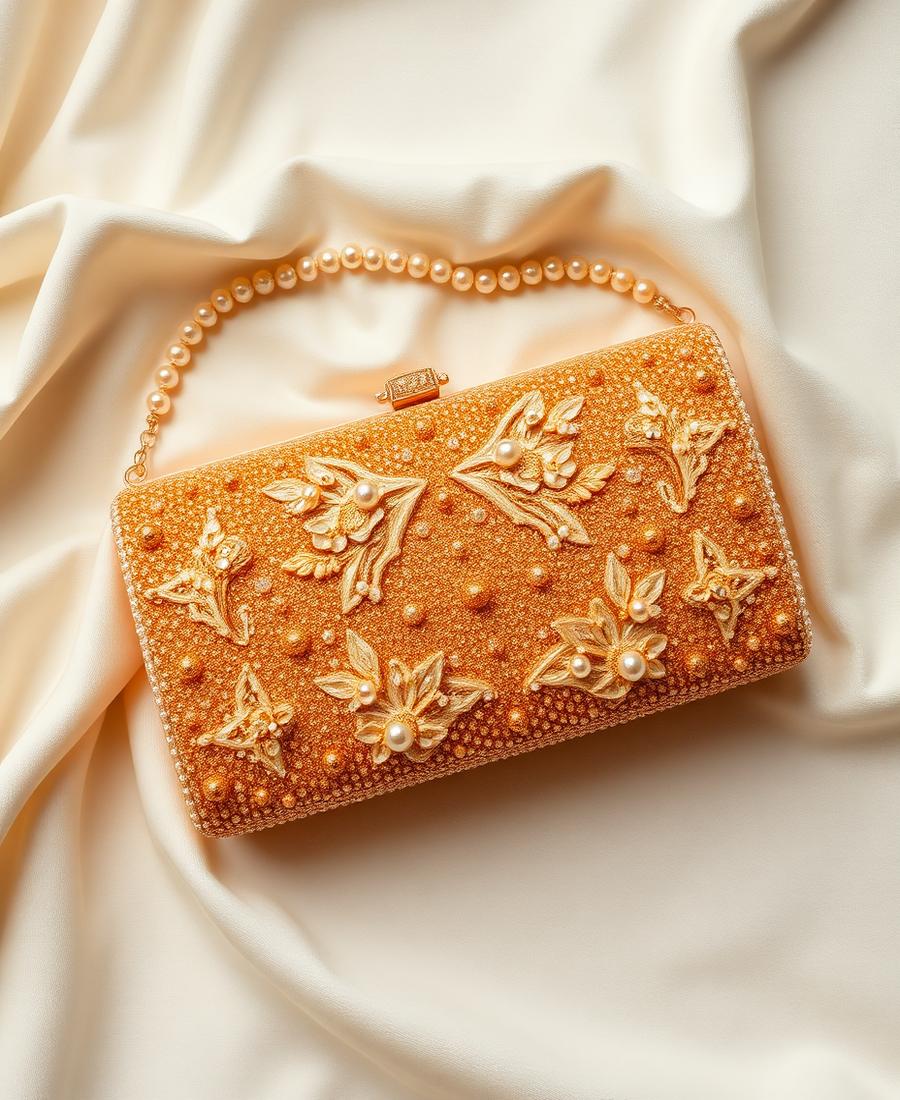 Golden Beaded Purse